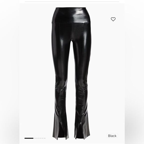 NWT Norma Kamali Spat Faux Patent-Leather Leggings flares pants Revolve M - Picture 1 of 15